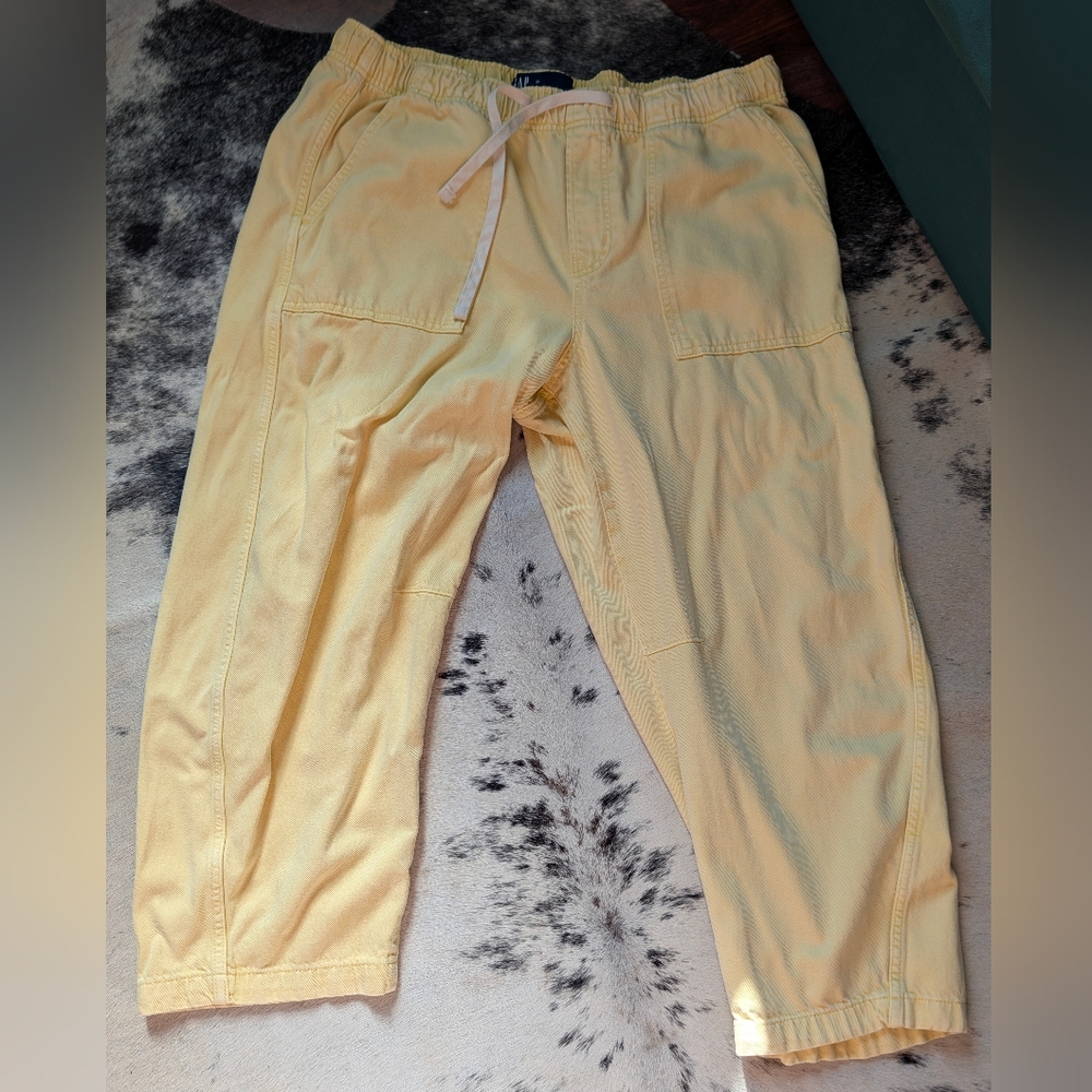 Gap Light Yellow Drawstring Barrell Jeans - image 1